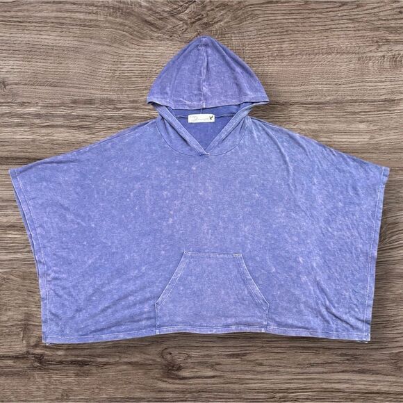 Vintage Havana Purple Oversized Hoodie Poncho Purple Sweatshirt - Picture 1 of 5